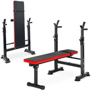 BalanceFrom RS 40 Stazione di allenamento regolabile pieghevole multifunzionale panca da allenamento olimpico regolabile con rastrelliera per squat, nero