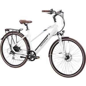 F.lli Schiano E-Voke, Bici Elettrica da Trekking 28 Inches per Adulti, 36V 11.6Ah Batteria Rimovibile, Motore 250W 50Nm, City Ebike, Bianco