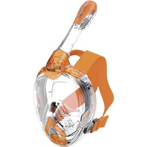SEAC AMICA, Maschera Integrale da Snorkeling per adulti e bambini dai 6 anni in su, facciale in polimero anallergico senza ftalati, arancione, JUNIOR