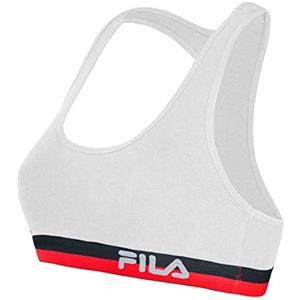 Fila FU6048 Reggiseno Sportivo Donna, Bianco, L