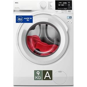 AEG Serie 6000 Lavatrice a Carica Frontale 9 kg, LR6G94OW, Tecnologia ProSense® Certificata Swissatest, 636x597x847 mm, Risparmio Energetico, Bianco