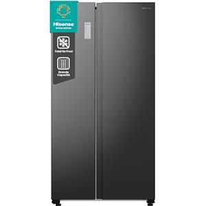 Hisense RS711N4AFE Frigorifero Side by Side, Grande capactià 550 litri, Nero, Total No Frost, Convert active zone, Classe E, Motore Inverter, Controllo Elettronico Touch, Cassetto Fresh Crisper