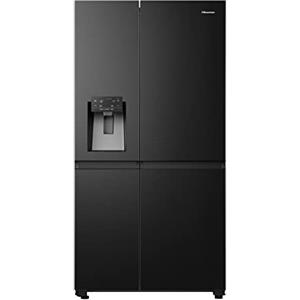 Hisense RS818N4TFE Frigorifero Side By Side, 632 L, Classe E, Black Inox, Display Touch con Voice Control