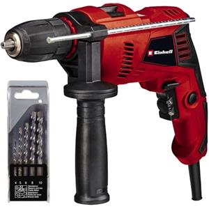Einhell TE-ID 500 E Trapano a percussione (tensione 220-240 V, potenza 500 W, giri al min. 0-3000, percussioni al min. 0-48000, incl. Seconda maniglia, valigetta)