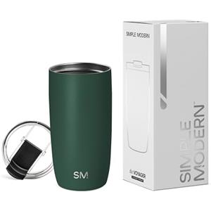 Simple Modern Tazza Termica Caffe con Coperchio a Ribalta | Tazza Viaggio Caffè Freddo Termica in Acciaio Inossidabile Isolata | Regali per Donne & Uomini | Voyager | 470ml | Forest