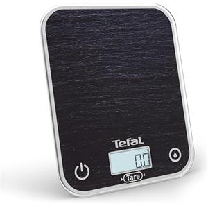 Groupe SEB Tefal Optiss, Bilancia da cucina elettronica, Display retroilluminato di facile lettura, Resistente ai graffi, Capacità di 5 kg, Ardesia, BC50D2V0