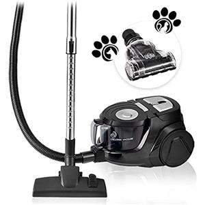 Venga! Aspirapolvere a Traino, Ciclonico Potente, senza Sacco, 5 Accessori Incluso Spazzola Speciale per Peli di Animali, 700 W, Nero/Argento, VG VC 3300