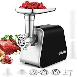 Nictemaw Tritacarne elettrico, 2000 W, macchina per carne macinata con 3 fette forate, salsicce e inserto per pasticceria, per verdure, carne e biscotti