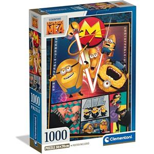 Clementoni Puzzle Despicable Me 4-1000 Pezzi - Puzzle Adulti, Poster Incluso, Puzzle Film, Divertimento Per Adulti, Made In Italy, 39798