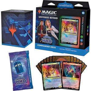 Magic The Gathering Magic: The Gathering - Mazzo Commander di Doctor Who: Paradox Power (mazzo da 100 carte, Collector Booster Sample Pack da 2 carte e accessori) (Versione Inglese)