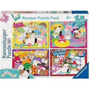 Ravensburger - Puzzle Squishmallows, Collezione Bumper Pack 4X100, 4 Puzzle da 100 Pezzi, Età Raccomandata 5+ Anni