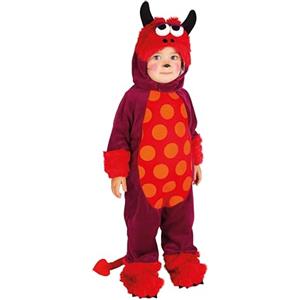 Rubie's Rubies Costume da Monster diablin per bambini, taglia bebè da 1 a 2 anni, Pelele con velcro e colla, cappello con occhi saltoni e corno, originale halloween, Natale, Carnevale e compleanno.