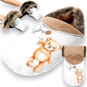 Totsy Baby Sacco Passeggino Invernale 90 x 45 cm - Sacco Termico Passeggino Universale Caldo Impermeabile Antivento per Neonato e Bambino Coprigambe Protezione Freddo per Passeggiate Orsacchiotti