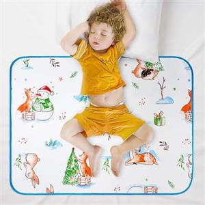 Aolso Bambino Fasciatoio Portatile, 70 * 90Cm Fasciatoio Impermeabile, Tappetino Per Cambio Bambino, Materassino Neonato Lavabile Impermeabile, Morbido Fasciatoio (Pupazzo di Neve)