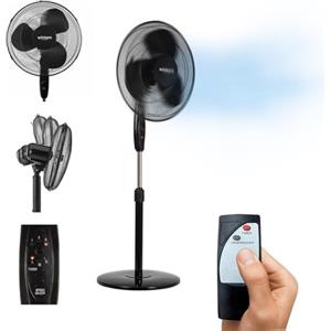 Wintem Ventilatore a Piantana Ottawa 50W Silenzioso - Altezza Regolabile, Oscillante, Telecomando e Timer 7h | 3 Velocità, Inclinazione Regolabile, Raffrescamento Efficace per Casa e Ufficio