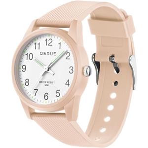 OSDUE Orologio Bambino, Impermeabile Orologio per Bambini Tempo Orologio da Polso Orologio Luminosi Educativo per Bambini Quarzo Orologio Lancette Delle Ore e Dei Minuti Per Ragazze Ragazzi 5-18 Rosa