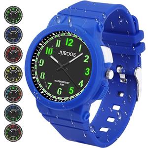 Juboos Orologio per Bambini a 7 Colori, Analogico al Quarzo per Ragazzi e Ragazze, Impermeabile con Cinturino Morbido, Didattico per Età 5-16 Anni