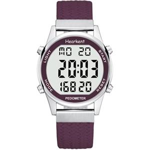 Hearkent Orologio contapassi pedometro da donna, puoi goderti passi, chilometraggio, calorie, conto alla rovescia, sveglia e altre funzioni. Nessuna app o ricarica richiesta, 2401 (viola)