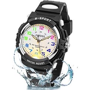 Juboos Nuovi Orologi per Bambini a 7 Colori,Orologio Analogico al Quarzo per Bambini per Ragazzi e Ragazze,Orologi Impermeabili per Insegnare il Tempo,Cinturino Morbido per Orologi 5-16