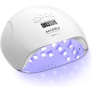 NAILGIRLS Lampade UV Per Unghie,NAILGIRLS 150W Portatile Lampada per Unghie Asciuga Smalto Fornetto Unghie per Manicure Pedicure,Sensore Di Avvio Automatico Lampada Unghie LED UV,4 Modalità Timer,Display LCD