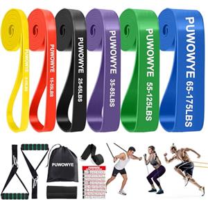PUWOWYE Elastici Fitness, Elastico Fitness con Ancoraggio Porta, Maniglia e Copertura Protettiva, Elastici Palestra Bande Elastiche Fitness per Yoga/Potenziamento Muscolare/Allenamento Della Forza