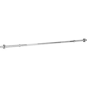 SPORTNOW Bilanciere Dritto da Squat, Stacchi da Terra e Sollevamenti, per Pesi da Ø2.5 cm da 100kg mx, in Acciaio, Ø2.5x170 cm, Argento
