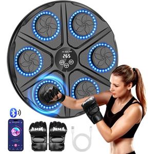 aiyyotto Music Boxing Machine， Smart Music Machine Boxing LED Electronic Bluetooth 12 modalità e 12 velocità， Esperienza di Pugilato Reale Include guantoni da Boxe Regalo per Adulti e Bambini