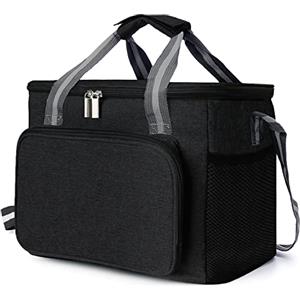Poligono Borsa Frigo Termica Porta Pranzo 15L, Piccola per Uomo/Donna/Bambino, per Ufficio, Campeggio, Lavoro, Scuola, Nero