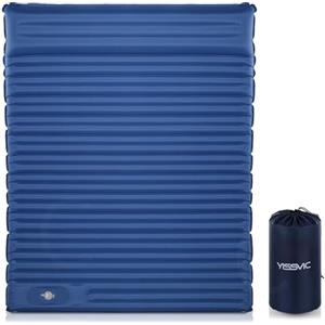 YISSVIC Materassino Campeggio per 2 Persone Gonfiabile Autogonfiabile con Cuscino Versione più Spessa Campeggio Resistente all'Acqua per Trekking Blu