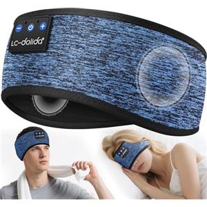 LC-dolida Cuffie per Dormire Fascia Bluetooth Maschera Sonno, Fascia Sportiva Bluetooth Cuffie Fascia con Microfono,10-14 Ore di Riproduzione,Cuffie Per jogging, Sport,Yoga,Sleepers Laterali