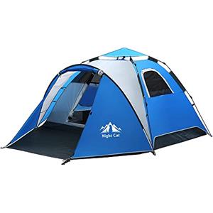 Night Cat Tenda da Campeggio 3 4 Persone Impermeabile Facile da Installare Tenda Familiare a Cupola Pop-up automatica