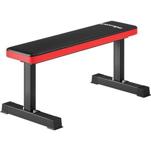 SPORTNOW Panca Piana Palestra con Cuscino Imbottito, Panca Pesi per Allenamento in Acciaio con Capacità 300kg, per Casa e Palestra, 106x26x48cm, Nero