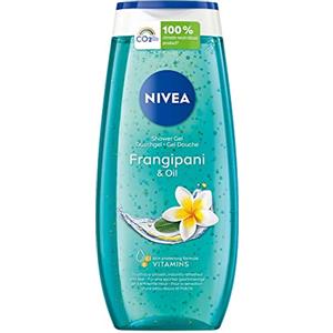 NIVEA Frangipani & Oil - Gel doccia (250 ml), pH neutro, con profumo tonificante di fiori di Frangipani, doccia coccolata con perle di olio nutrienti