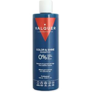 Valquer Laboratorios Valquer - Colour and Shine Booster Shampoo - Formulazione Zero% senza sale, senza solfati, senza parabeni e senza silicone - Capelli trattati con colori, Vegan, unico, fresco - 400 ml.