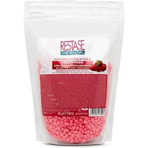 RESTASE | Cera Depilatoria in Perle al Frutti Rossi 500 gr, Senza Strisce, con Resina Idrocarbonica, Adatta a Tutti i Tipi di Pelle per una Depilazione Efficace