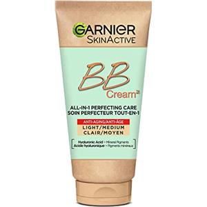 GARNIER Skin Active - BB Anti-Aging Crema - Cura della perfezione all-in-1 - tonifica e idrata - SPF 25 - Acido ialuronico e Aloe Vera - Vegan & Cruelty Free - Tutti i tipi di pelle - tinta media -