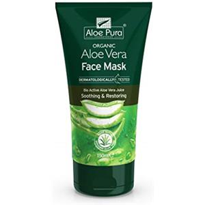 Aloe Pura Maschera Viso Aloe Pura Aloe Vera, Naturale, Vegana, Senza Crudeltà, Senza Parabeni e SLS, Testata Dermatologicamente, Lenitiva, 150ml