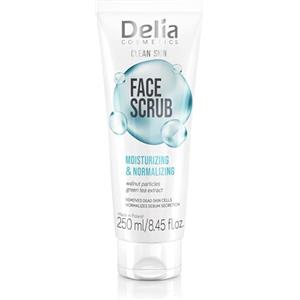 Delia Cosmetics - Clean Skin - Scrub Viso Idratante e Normalizzante - Adatto a Tutti i Tipi di Pelle - Cura della Pelle Incline all'Acne - Rimozione Completa del Trucco - Formula Vegana - Estratto di