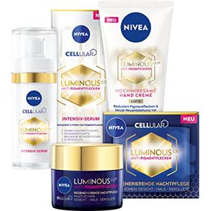 NIVEA Cellular Luminous 630® - Set per la cura delle macchie, anti-pigmento, per giorno, notte e mani, include siero anti-età, crema notte e crema mani