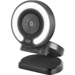 Mars Gaming MARSGAMING Mars Gaming MWPRO Nero, Webcam Full HD, Ottica a 90º, Anello di Illuminazione, Microfono HQ
