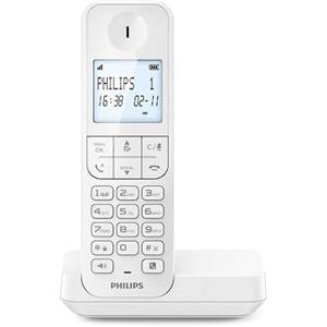 Philips DECT D2701W - Telefono Fisso Cordless, Display Retroilluminato da 4,6