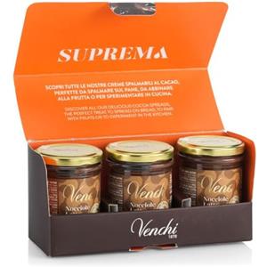 Venchi - Kit Crema di Cioccolato Spalmabile Latte e Nocciole - Set 3 Vasetti - Nocciola Piemonte IGP, 600 g - Senza Glutine