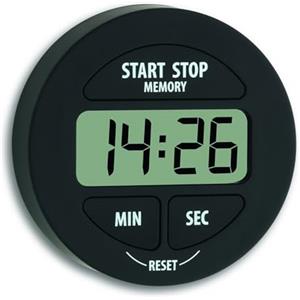 TFA Dostmann Timer e cronometro digitale, 38.2022.01, piccolo e maneggevole, magnetico, con funzione di memoria, nero