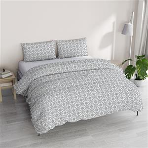 Italian Bed Linen Parure copripiumino ATHENA con sacco e federe stampati, DORA BLU, Matrimoniale