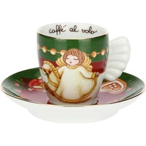 THUN, Tazzina Caffè Espresso in Porcellana, Collezione Sorprese di Natale, Tazzina Special Edition da Collezione, Idea Regalo per Natale, Tazzina Ø 5,8 cm, 6,2 cm h, 100 ml, piattino Ø 12 cm