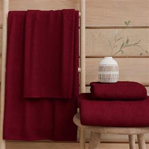 PETTI Artigiani Italiani - Asciugamani Bagno in 100% Spugna di Cotone, Set Asciugamani 1+1, 2 Pezzi 1 Asciugamano Viso e 1 Asciugamano Mani, Asciugamani Bordeaux