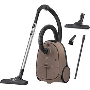 Electrolux EB61C3WBL Aspirapolvere con sacco, Serie 600, Elevata Filtrazione, Aspirapolvere Potente 750W, 3,5L Capacità Sacchetto, Aspirapolvere a traino, Silenzioso 75 dB, Marrone noce
