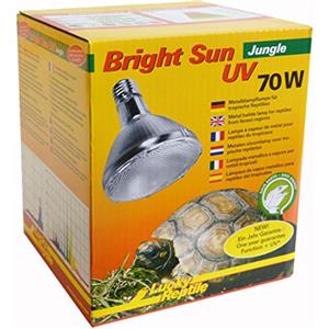 Lucky Reptile Bright Sun UV Jungle - Lampada ad alogenuri metallici da 70 W per attacco E27 - lampada da terrario con spettro diurno - lampada riscaldante con radiazioni UVA e UVB - Lampada UV per rettili tropicali