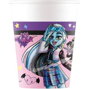 ALMACENESADAN, 5054; 8 bicchieri di cartone ideali per feste e compleanni della licenza Monsters High; capacità 220 ml; confezione da 8 bicchieri Monsters High