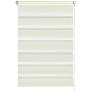 GARDINIA Doppia tenda a rullo con morsetto di fissaggio o adesiva, Tenda a rullo con catenella laterale, Trasparente e con strisce opache, Kit di montaggio incluso, Crema, 45 x 150 cm (LxA)